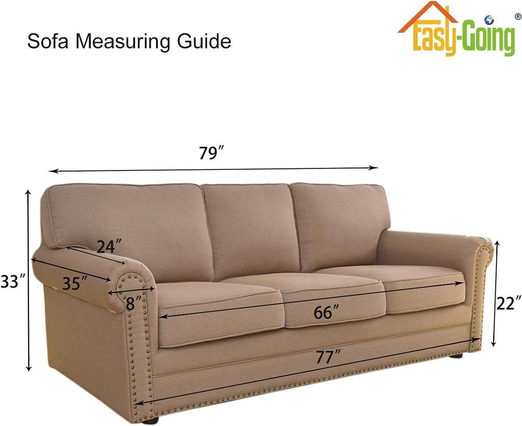 Stretch Sofa Slipcover 1-Piece Sofa Cover Furniture Protector Couch Soft with Elastic Bottom for Kids, Polyester Spandex Jacquard Fabric Small Checks (Sofa, Dark Gray)