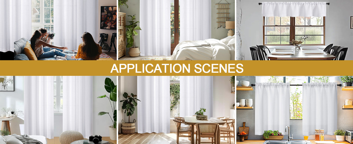 Black Curtains 63 Inch Length 2 Panels Set for Living Room Bedroom, Light Filtering Faux Linen Textured Soft Window Curtain, Airy Soft Rod Pocket cortinas para cuarto, 40Wx63L Inches, 2 Pcs